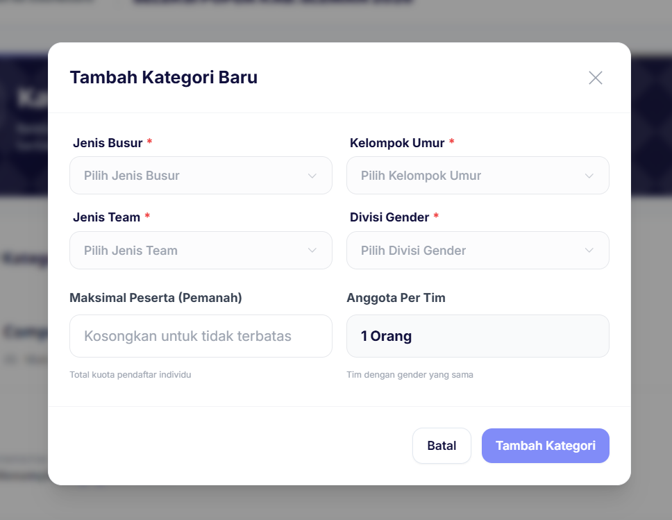 Menambahkan Kategori Lomba